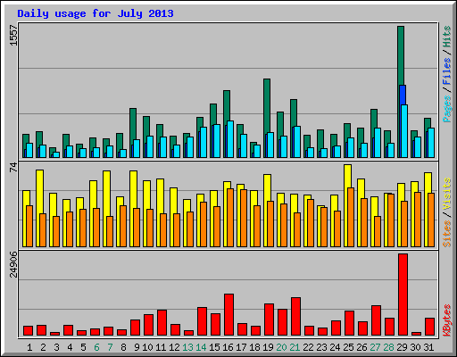 Daily usage for July 2013