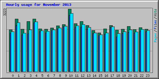 Hourly usage for November 2013