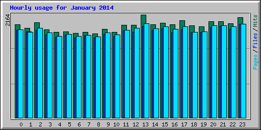 Hourly usage for January 2014