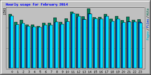 Hourly usage for February 2014