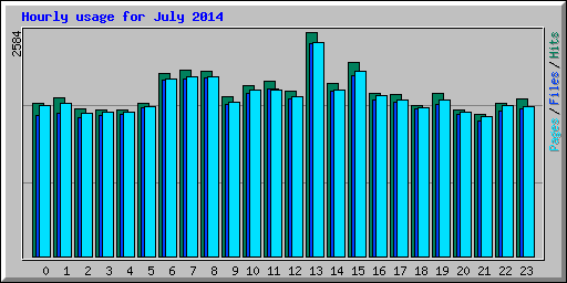 Hourly usage for July 2014