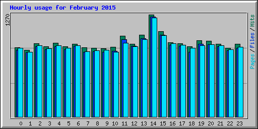 Hourly usage for February 2015