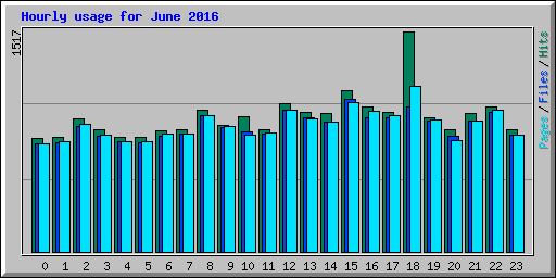 Hourly usage for June 2016