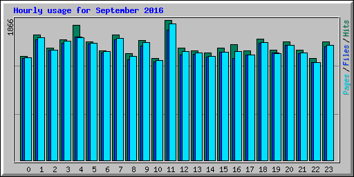 Hourly usage for September 2016