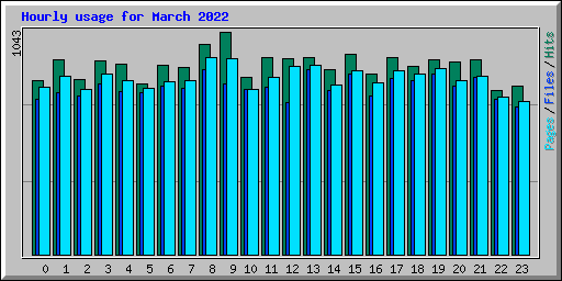 Hourly usage for March 2022